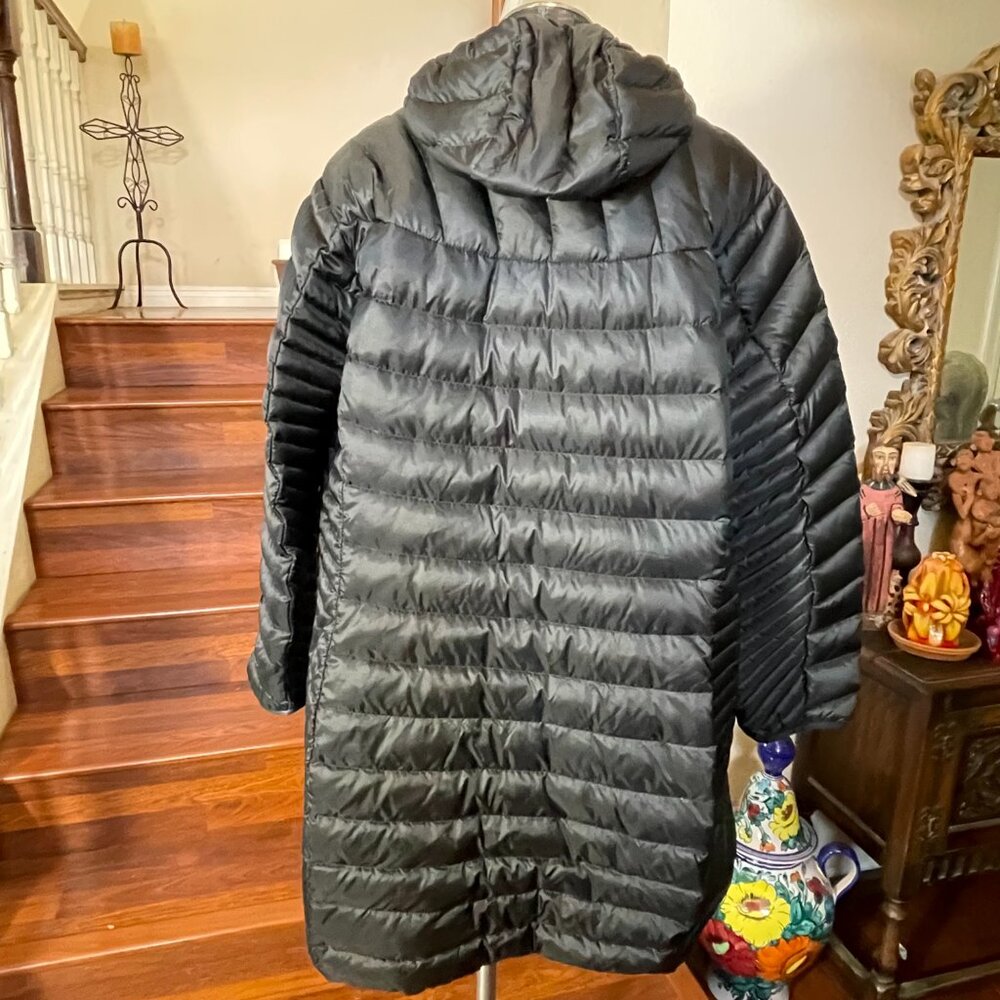Eddie Bauer Down Fill Long Black Women's Puffer Jacket Hooded Full Zip Size 3X - Picture 5 of 11